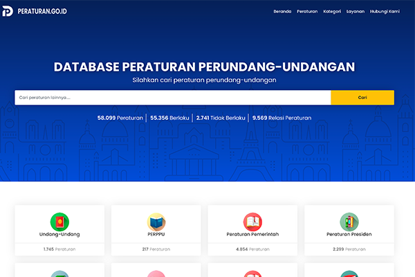 Peraturan.go.id Website